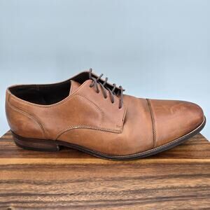 Cole Haan Oxfords Mens 14 M Brown Leather Benton Derby Cap Toe Dress Shoes